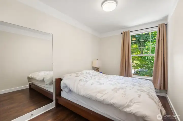 One of the two bedrooms in unit 4