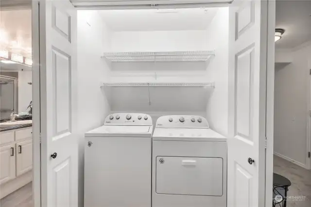 Side by side washer/dryer.