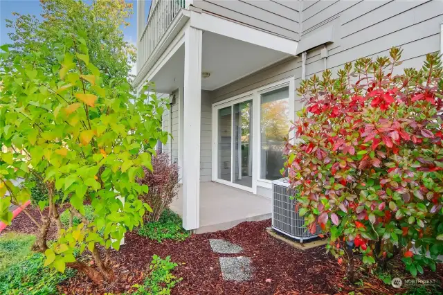 End corner unit is great for outdoor   morning coffee.