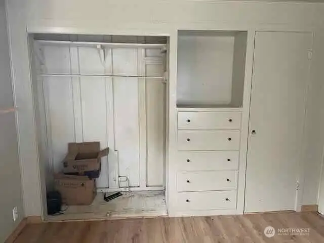 Built in drawers/shelf in bedroom two plus closet