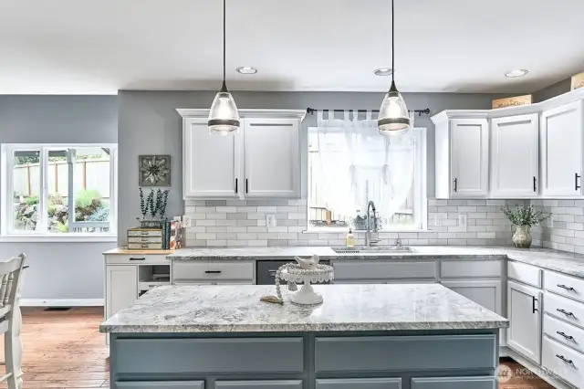 Formal dining into the huge kitchen
