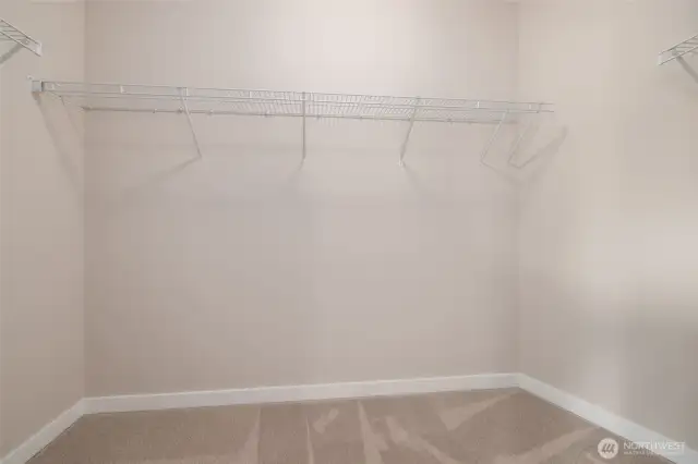 Walk-in closet off of primary bedroom