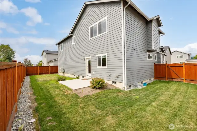 Backyard is fenced