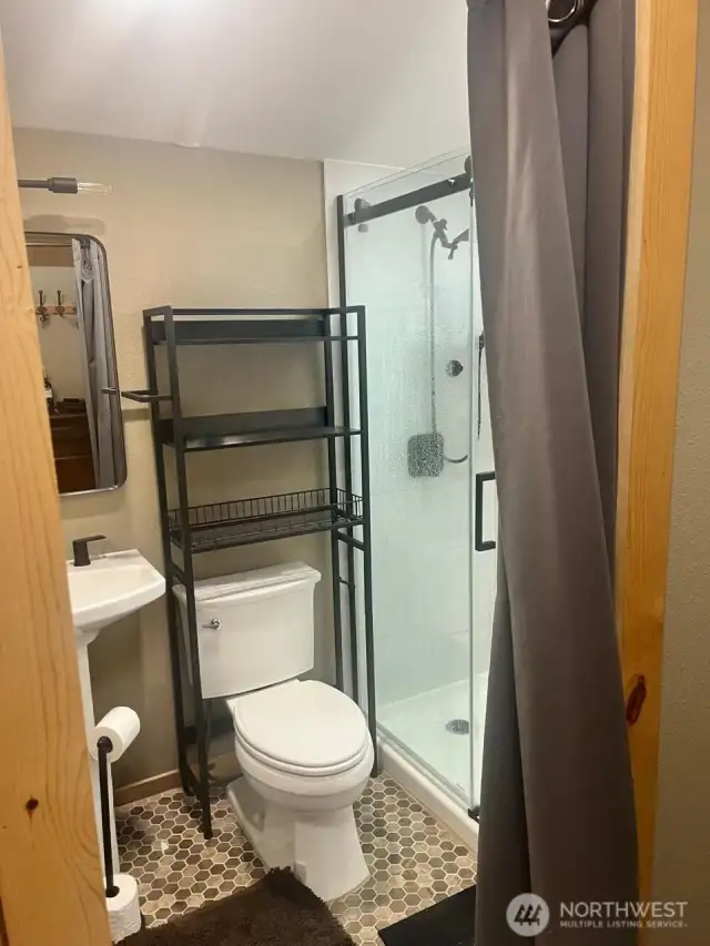 Loft bathroom with shower