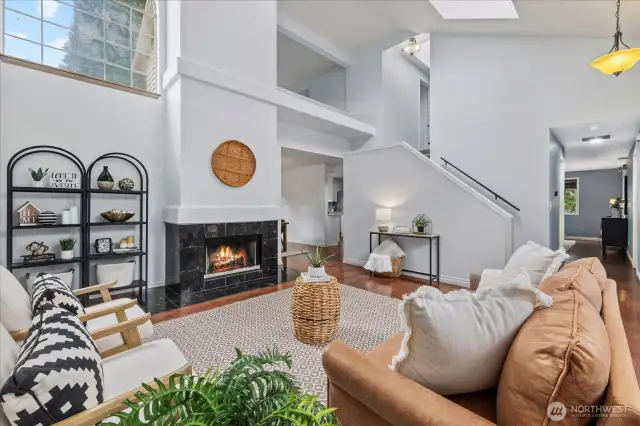 Front living room leads into dining room.