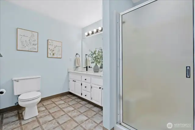 Primary bathroom.