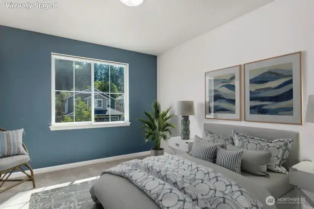 (Virtually Staged) Bedroom 2 on the Floorplan