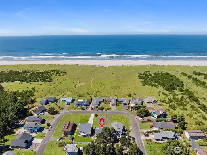 Deeded beach access with trail directly across from house