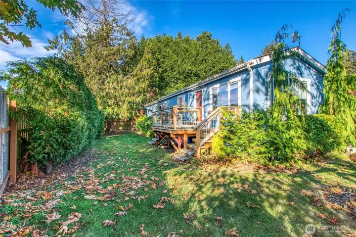 Entry to the newer manufactured home.