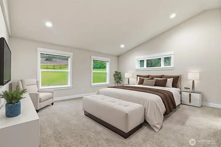 Virtually Staged second floor primary bedroom (#4).