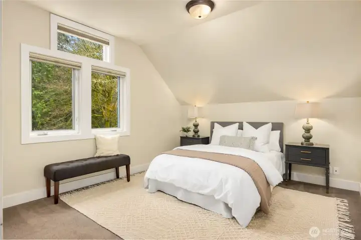 The south facing upper bedroom.