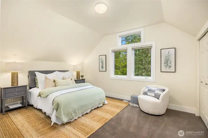 The north facing upper bedroom.