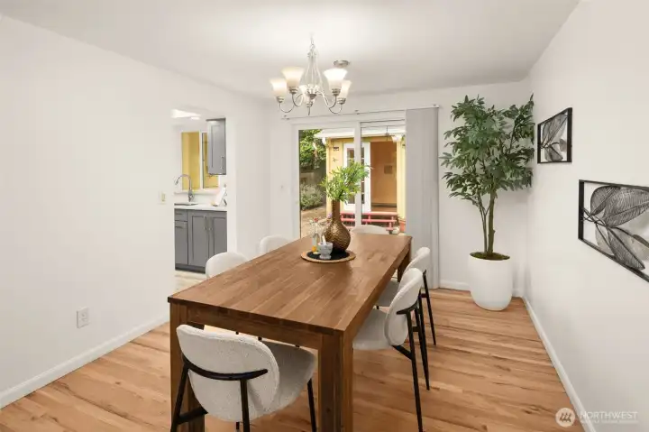 Dedicated dining area with easy access to the kitchen and outdoor spaces.