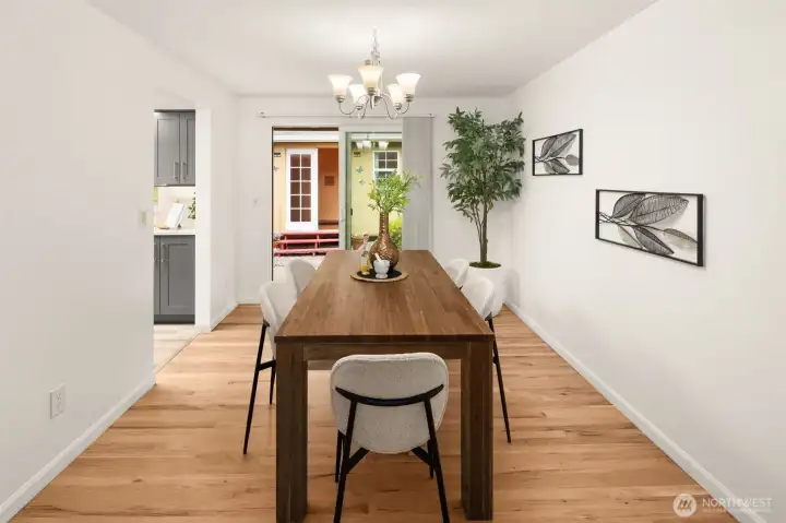 Dedicated dining area with easy access to the kitchen and outdoor spaces.