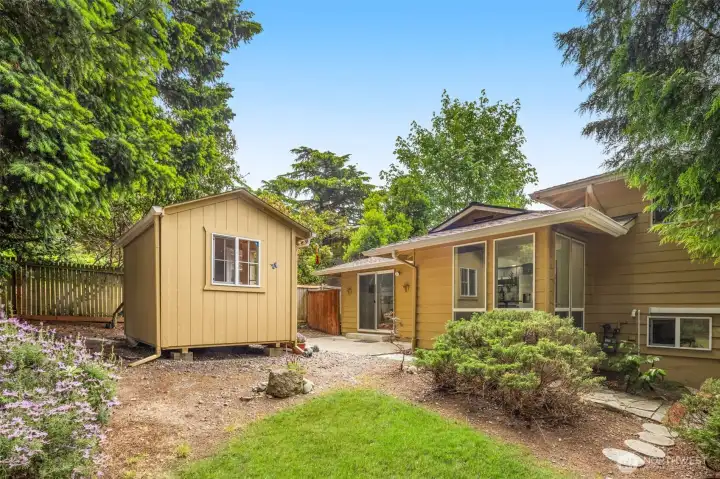 Level lawn with room to play, garden, or entertain.