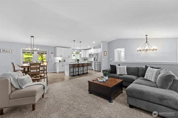 Cross section shot of the open concept.
