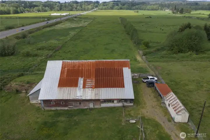Barn, Machine Shed and Storage/Well Shed