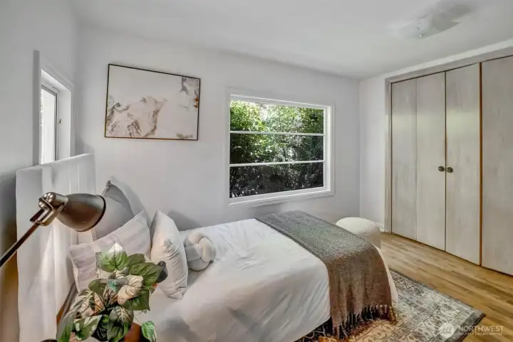 Light filled 2nd bedroom with 2 spacious closets.