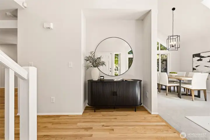 As you enter, you'll be greeted by a flood of natural light and vaulted foyer As you enter, you'll be greeted by a flood of natural light and vaulted foyer
