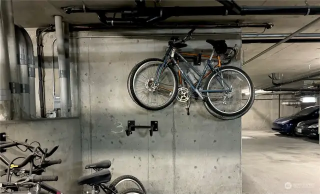 Secured bicycle storage area