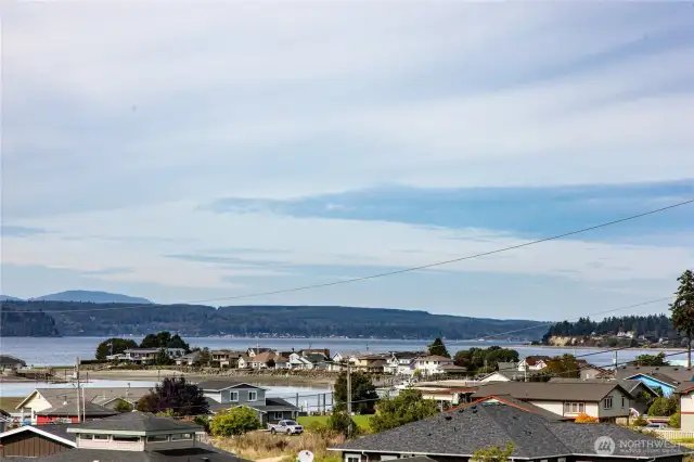 The view from the living level and wide deck.