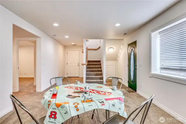 The lower level has a large rec room- great as a media room, exercise, space, office...