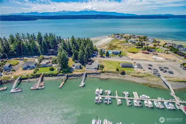 An aerial view of the Driftwood Key marina- a private marina just for members of this community.