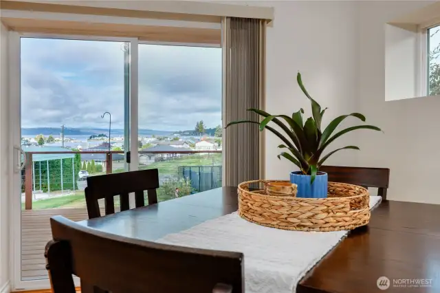 Dine with a view of the Bay, Sound, and mountains. Sunsets here are beautiful.