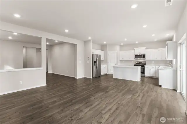 Representation of our homes in the community! Come see us 7 days a week to see in person! Fridge not included.