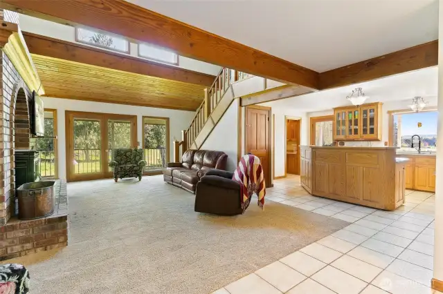 Open concept kitchen to living room.