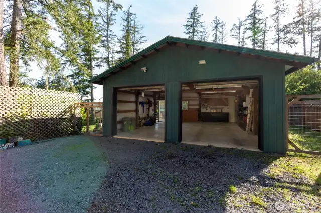 2 Car Garage with shop area