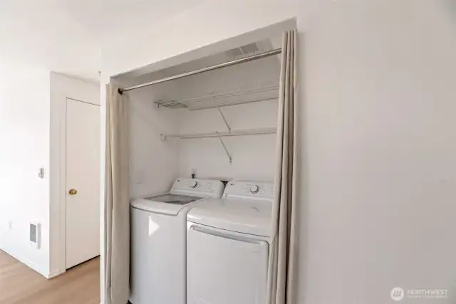 New washer and dryer in the unit