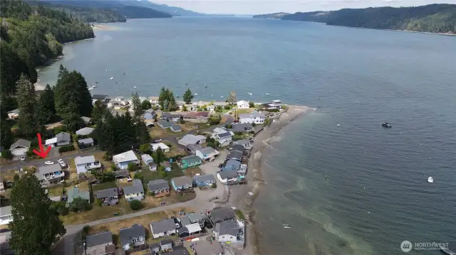 View Of the home with Hood Canal in the background.