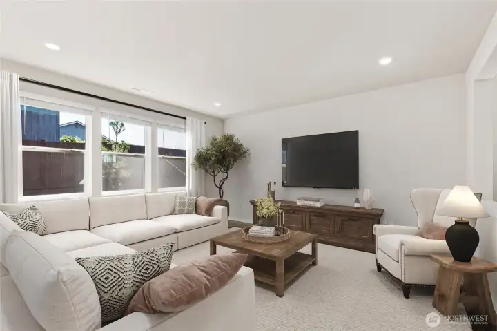 Great room.  Colors and finishes may vary.