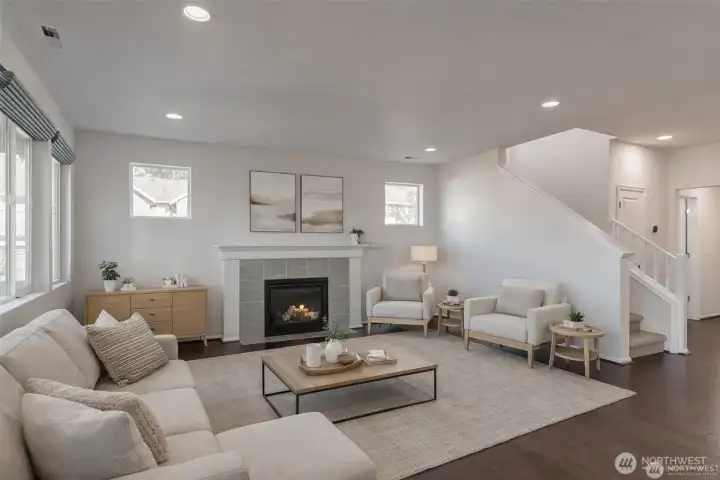 Virtually staged. Rows of windows bring natural light throughout.