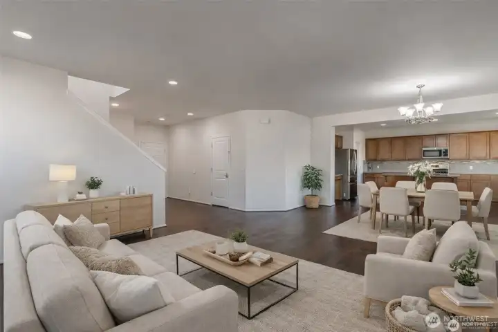 Virtually staged. Inviting space for entertaining or gatherings.