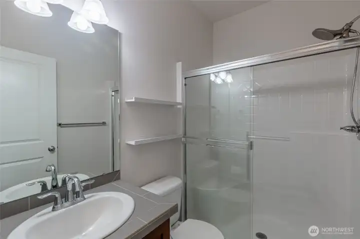 3/4 bath on the main level.