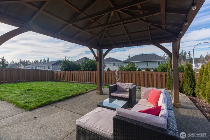 Backyard designed for comfort and functionality.