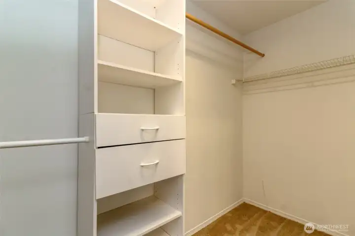 Primary walk in closet.