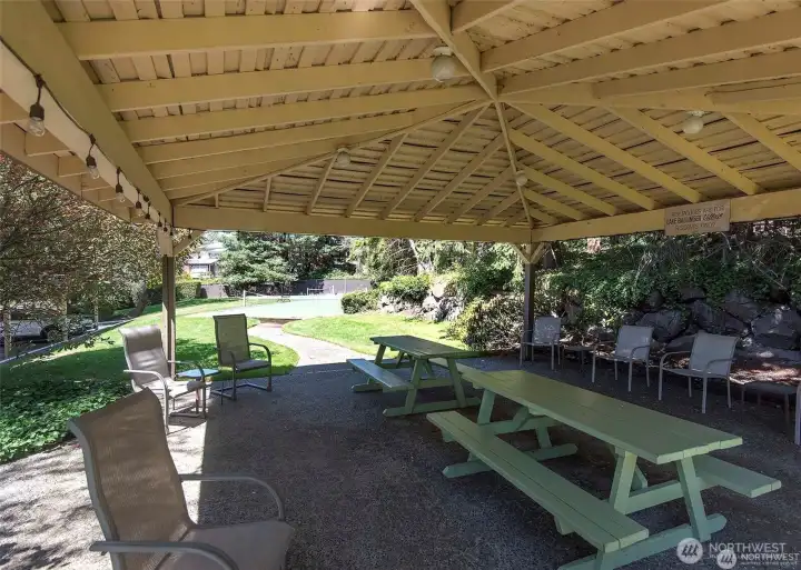 Community gazebo and sports court