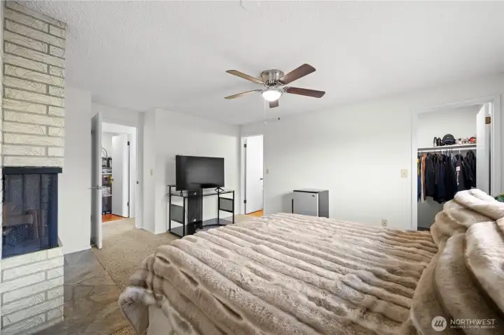 Ceiling fan in master bedroom
