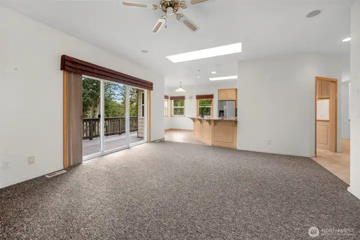 Family room looking back toward the nook area and kitchen.