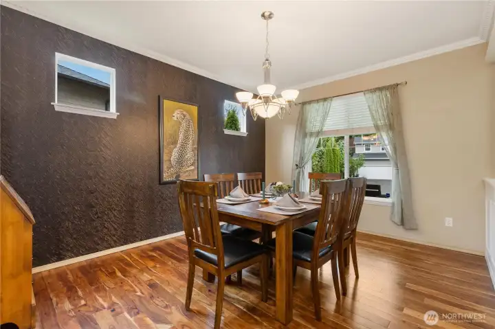 Large dining room open to the Kitchen and sitting room