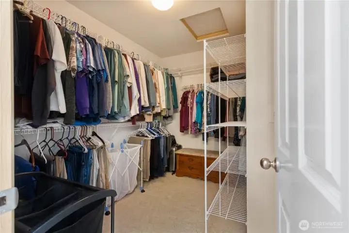 Large walk-in closet for primary bedroom