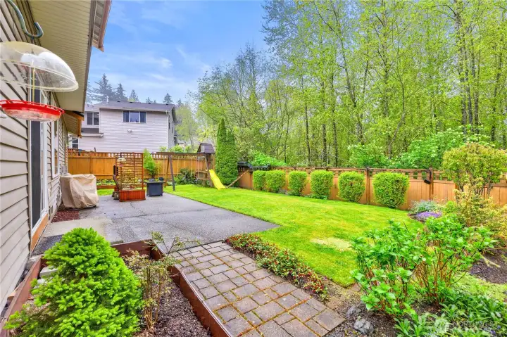 peaceful backyard, ready for relaxing or entertaining