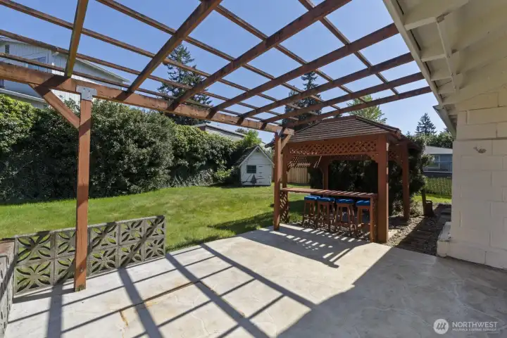 Back patio through the French doors