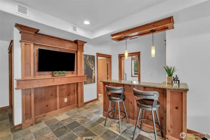 Lower level wet bar