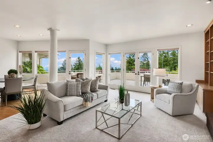 Enjoy top of the hill views from the family room Enjoy top of the hill views from the family room