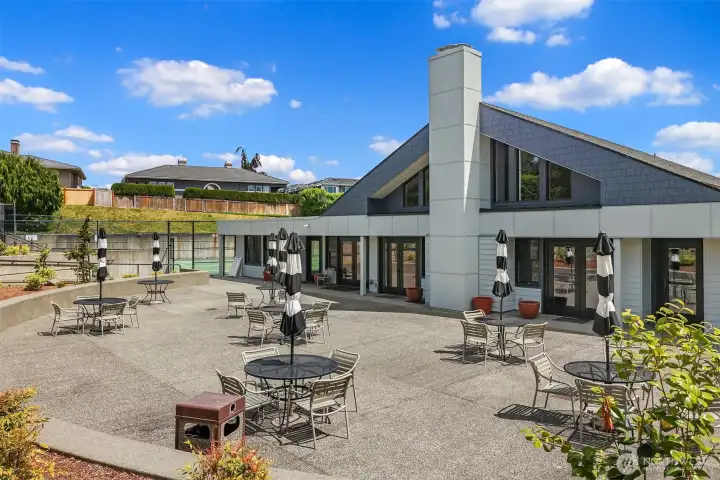 Outdoor area on the backside of community clubhouse Outdoor area on the backside of community clubhouse