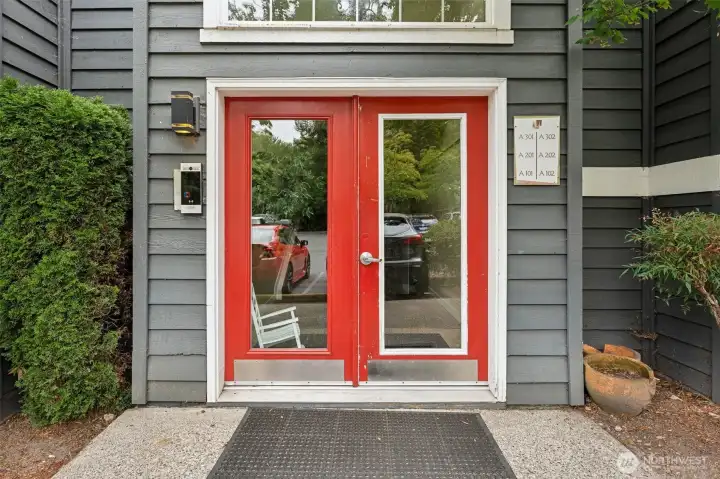 Exterior Entry door to the building Exterior Entry door to the building